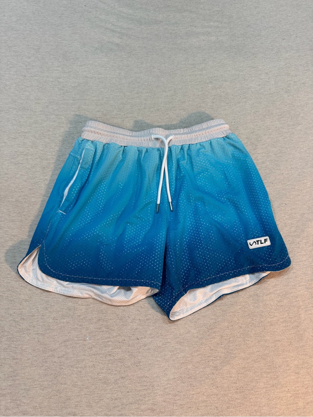 TLF 5 IN. Men's Blue Gradient Athletic Shorts with Drawstring